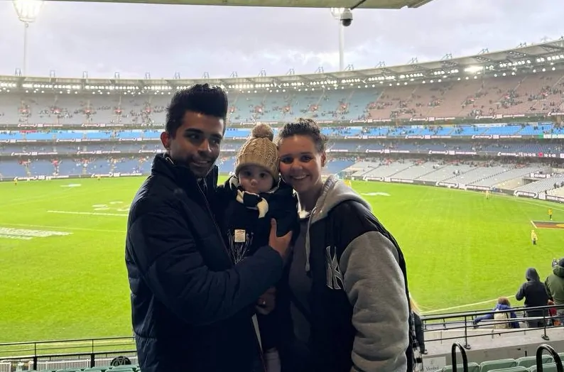 at the footy at the footy