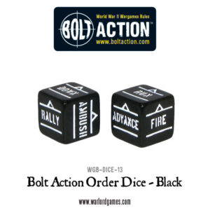 Bolt Action Orders Dice - Black (12)