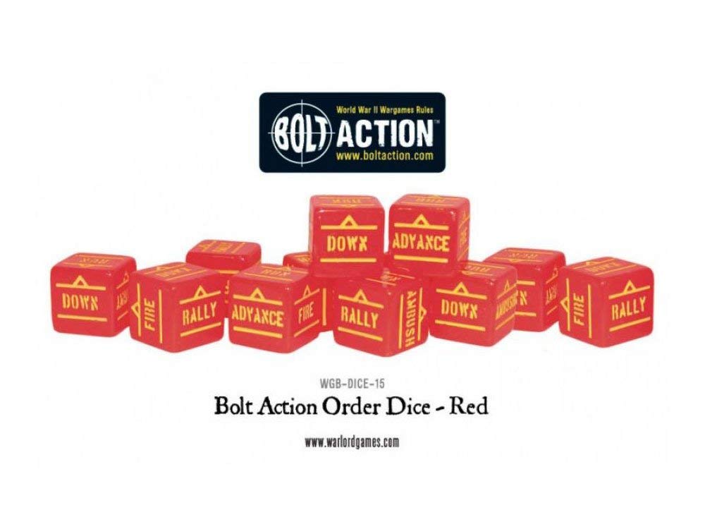 Bolt Action Orders Dice - Red (12)